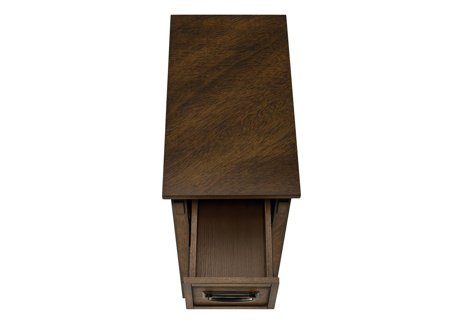 Monarch Specialties Table D'appoint, Bout, Table D'appoint, Table De Nuit, 2 Niveaux, Étroit, Tiroir De Rangement, Placage Brun, Transitionnel