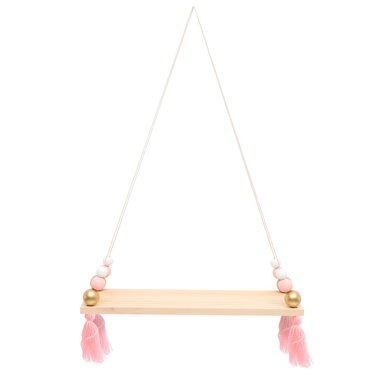 Miangastore Cotton Rope Hanging Shelf White Storage Holder Living Room 1Pack 25.8X14.9X5.7In