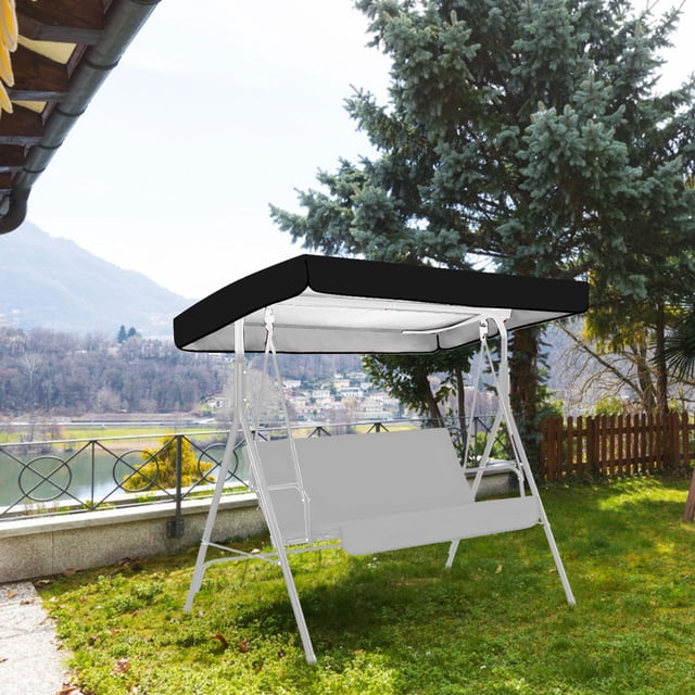 Housse de Remplacement pour Auvent de Balançoire d'Extérieur - Housse Supérieure 3 Places Robuste, Imperméable et Coupe-Vent pour Chaises Balançoire de Patio - Protection UV, Housse de Balançoire de Jardin Anti-Déchirure 75"x47"x7" pour Cour Arrière, Véranda