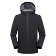 thumbnail image 2 of Sentmoon Men Coats Winter Solid Color Long Sleeve Hooded Neck Ski Jacket Plus Size Keep Warm Zipper Windbreaker Waterproof Clothes Fall Trendy for Climbing and Hiking Black M, 2 of 8
