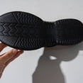 thumbnail image 4 of Black Ankle Strap Heels Wedge Heel Solid Color Mesh Embellished Plus Size Hollowed-Out Peep Toe Shoes Spring/Summer Style Trendy and Comfortable Slippers Women's Walking Shoes, 4 of 9