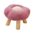 thumbnail image 4 of Small Foot Stool Sofa Footstool Multipurpose Comfortable Flower Shape Cartoon Ottoman Under Desk For Bedroom Playroom Bedside Porch Entryway Light red, 4 of 8