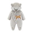 thumbnail image 1 of yoeyez Combinaison en Molleton pour Nourrisson, Grenouillères à Capuche Monstre de Dessin Animé, Mignons Cache-Oreilles d'Ourson, Cache-Couches, Tenue d'Extérieur, Combinaison de Neige d'Hiver, Pyjamas pour Filles Garçons, Gris, 9-12 Mois, 1 of 6