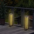 thumbnail image 3 of Gymax 2-Piece Outdoor Solar-Powered Floor Lamps IP65 Waterproof w/ Auto On/Off Light Mix Brown, 3 of 10