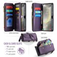 thumbnail image 3 of Asuwish Compatible with Samsung Galaxy S24 5G Zipper Wallet Phone Case Tempered Glass Screen Protector Crossbody Lanyard Strap Flip Card Holder Slot Cell Cover for S 24 24S G5 SM-S931U Women Purple, 3 of 9