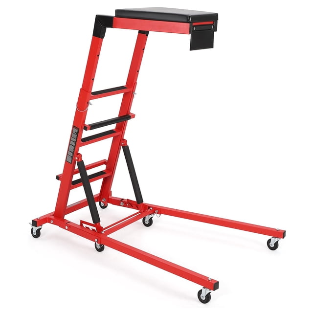 Kojooin Rampe Supérieure, Hauteur Réglable 48 Pouces-68 Pouces, Capacité de 400 Lb, Rampe Automobile Haute avec 6 Roues Pivotantes, Rampe Supérieure Pliable Robuste pour Garage et Atelier