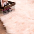 thumbnail image 3 of Ultra Soft Faux Sheepskin Fur Rug Pink Fluffy Area Rug Shag Rug Carpets for Bedroom Living Room, 6 x 8 Feet, 3 of 8