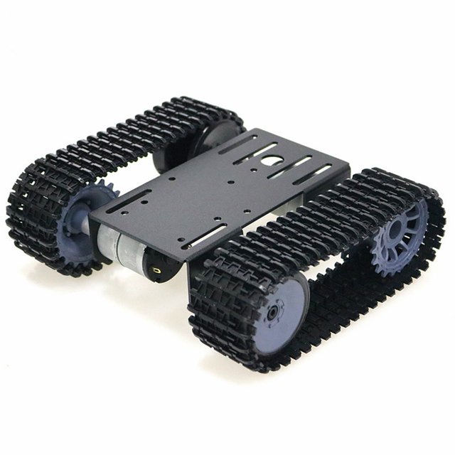 Robot sur Chenilles Robot Smart Car Platform Kits Robotiques Robot Tank Crawler Châssis Kit de Bricolage Solide Robot Plate-Forme Réservoir Mobile Plate-forme Robotisée Jouet Plate-forme de Remplacement pour Arduino
