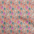 thumbnail image 1 of oneOone Velvet Dark Peach Fabric Kalamkari Fabric For Sewing Printed Craft Fabric By The Yard 58 Inch Wide, 1 of 5
