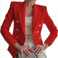 thumbnail image 1 of MesaSe Womens Casual Pocketed Office Blazers Draped Open Front Cardigans Jacket Work Suit Red, 1 of 5