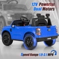 thumbnail image 4 of Licensed Ford Ranger Ride on Car for Kids by OLAKIDS, 12V Electric Vehicle with Remote Control, Toddlers Battery Powered Toy Gift with 2 Speeds, Wheels Suspension, Storage Space, Bluetooth USB, 4 of 9
