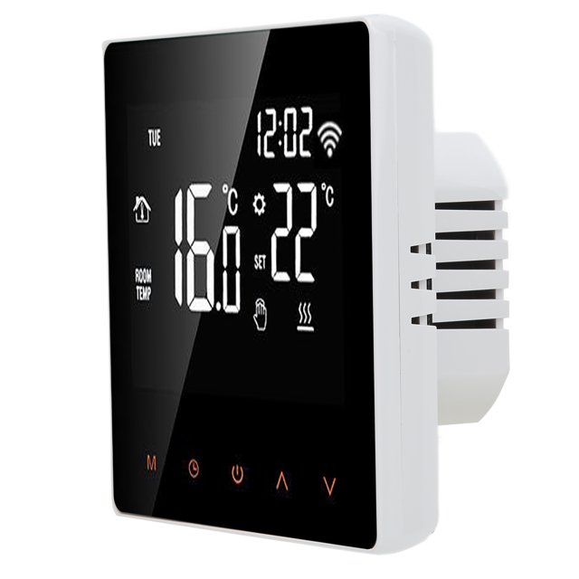 Thermostat, High Accuracy Temperature Controller Voice Control For Living Room For Home For Bedroom White Background Orange Button,White Background White Button,Orange Background