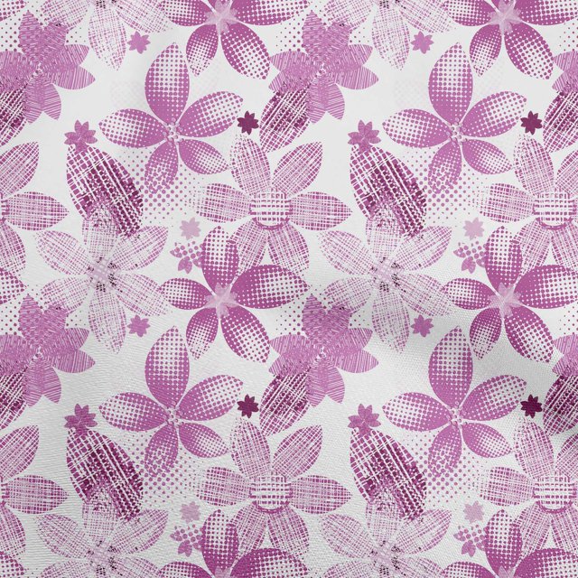 oneOone Tissu Jersey Viscose Violet2 Texture Florale Matériel de Robe Tissu Imprimé Tissu au Mètre 60 Pouces de Large