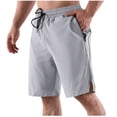 thumbnail image 4 of TopLLC Mens Shorts, Man Shorts Men's Solid Color Casual Drawstring Elastic Sweat Running Fitness Shorts, 4 of 4