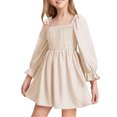 thumbnail image 1 of Kcodviy Fille Été Nouvelle Jupe Robe Enfants Fille à Manches Longues Jupe à Volants Adolescentes Robes Taille Haute Robe pour Filles Robe Longue Filles, 1 of 9