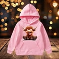 thumbnail image 2 of PMVFHDE Chandails d'Automne en Liquidation pour Filles, Chandail à Capuche à Manches Longues pour Enfants, Chandails Col Rond pour Filles, Rose, 3-4 Ans, 2 of 7