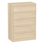 5 Drawer Dresser, Tall Chest of Drawers with Large Storage, Modern Wooden Dresser Organizer for Bedroom, Nursery, Living Room or Entryway
