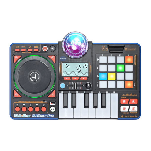 VTech Kidi Star DJ Mixer Pro Kids Real Music Turntable, Piano and