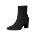 thumbnail image 1 of Unique Bargains Women's Pointed Toe Zipper Block Heels Ankle Boots, 1 of 8