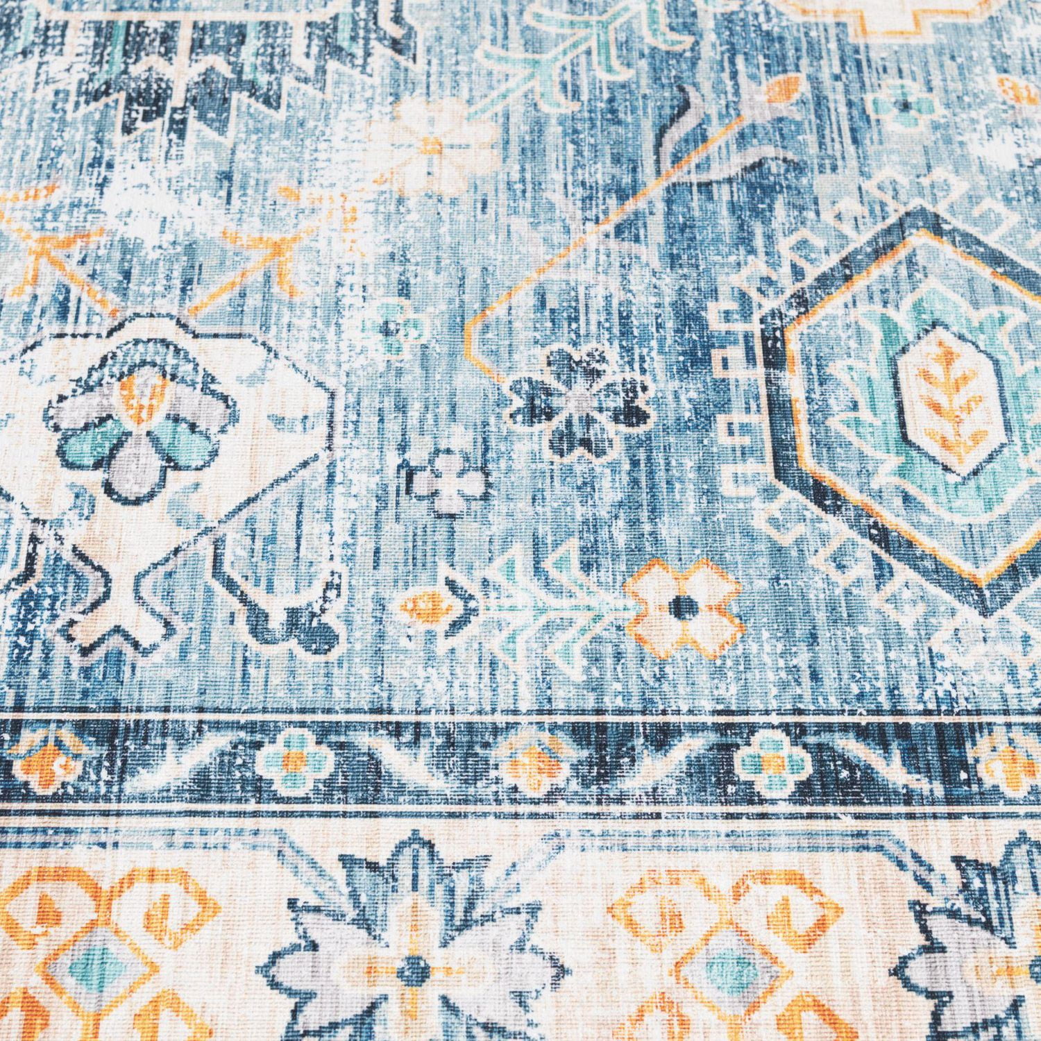 Tommin Blue and Yellow Woven Area Rug