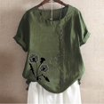 thumbnail image 2 of Birdeem Womens Summer Casual Round Neck Short Sleeve Printing Loose Shirt Tops, 2 of 3