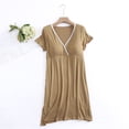 thumbnail image 2 of Sentmoon Robe de Maternité Été Surdimensionnée à Manches Courtes Robes d'Invitée de Mariage d'Été pour Femmes Col en V Couleur Unie Ample Robe Maxi Bohème Légère pour Rassemblements de Vacances Jaune G, 2 of 4