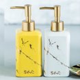thumbnail image 3 of Qeeadeea Marble Soap Dispenser For Bathroom Kitchen, Hand Ceramic Soap Dispenser, Gold Soap Dispenser, Refillable Lotion Dispenser-yellow-320ml/11.3oz, 3 of 6