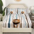thumbnail image 3 of Erosebridal Lion Printed Bed Sheets Set King Size, Botanical Tree Bedding Set, Lightweight, 4-Piece, 3 of 6