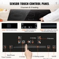thumbnail image 3 of VEVOR Built in Electric Stove Top, 30.3 x 20.5 inch 5 Burners, 240V Glass Radiant Cooktop with Sensor Touch Control, Timer & Child Lock Included, 9 Power Levels for Simmer Steam Slow Cook Fry, 3 of 9
