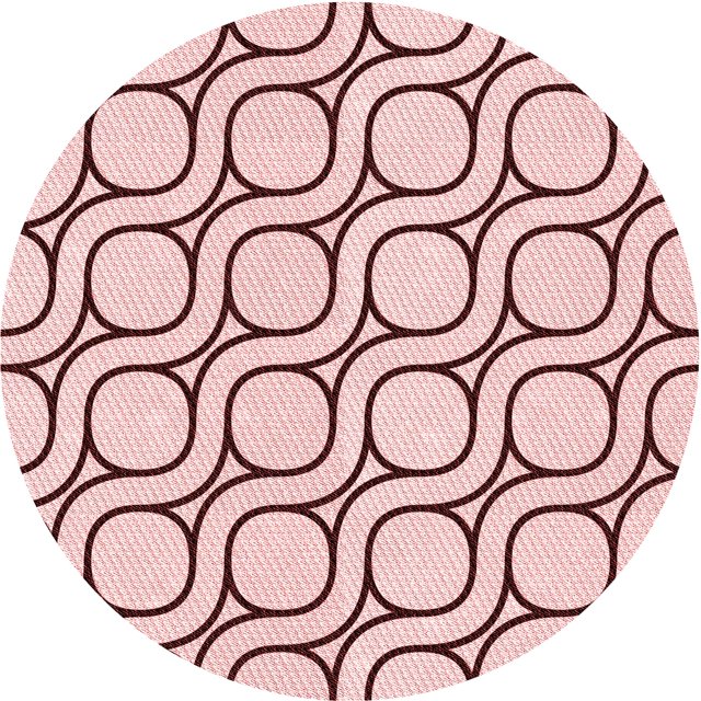 Ahgly Tapis Rond Lavable en Machine Intérieur Transitionnel Rose Clair, 8 Pieds Rond