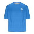 thumbnail image 4 of T-shirts pour Hommes Imprimés Palmier Graphiques T-Shirts Décontractés Été Plage Hawaïenne Manches Courtes Col Rond, 4 of 4