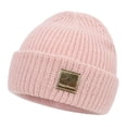 thumbnail image 1 of ManxiVoo Bonnet Tricoté à Revers Extensible Protection des Oreilles Bonnet d'Hiver pour Garçons et Filles Rouge, 1 of 6