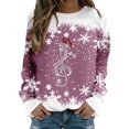 thumbnail image 1 of Kcodviy Veste Bohème de Neige Décontractée pour Femme à Imprimé de Noël, Col Rond, Longue, Veste Athlétique, Haut à Capuche à Manches, 1 of 4