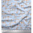 thumbnail image 1 of Soimoi Blue Poly Georgette Fabric Maze & Grandiflora Roses Floral Printed Craft Fabric by the Yard 42 Inch Wide, 1 of 6