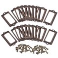 thumbnail image 1 of Unique Bargains 70x33mm Drawer Tag Label Metal Label Holder File Tag Frames Copper Tone 30 Pack, 1 of 6