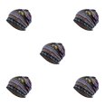 thumbnail image 2 of Maytalsory Bonnet Ethnique Style Hijab Floral Imprimé Coloré Turban Réglable Protection des Oreilles Accessoires de Style Bonnet Bleu Floral 5Set, 2 of 6