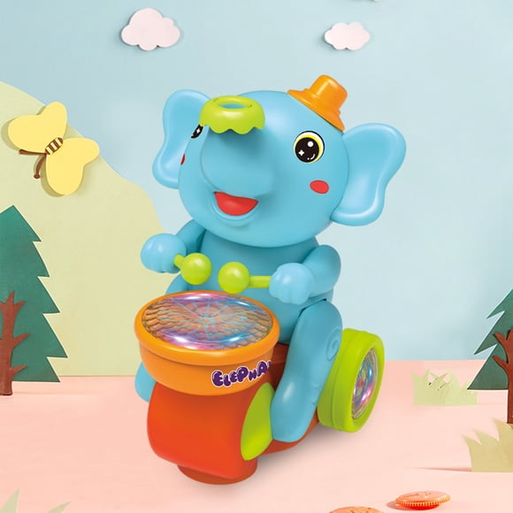 Jouets Éducatifs, Jouets de Jeu d'Imitation pour Tout-Petits à Habiller, Jouet Éducatif pour Garçons et Filles de 1 An, Voiture Jouet Électrique Universelle à Suspension avec Balle Soufflante, Petite Mignonne Cool avec Musique, Lumières et Tambour