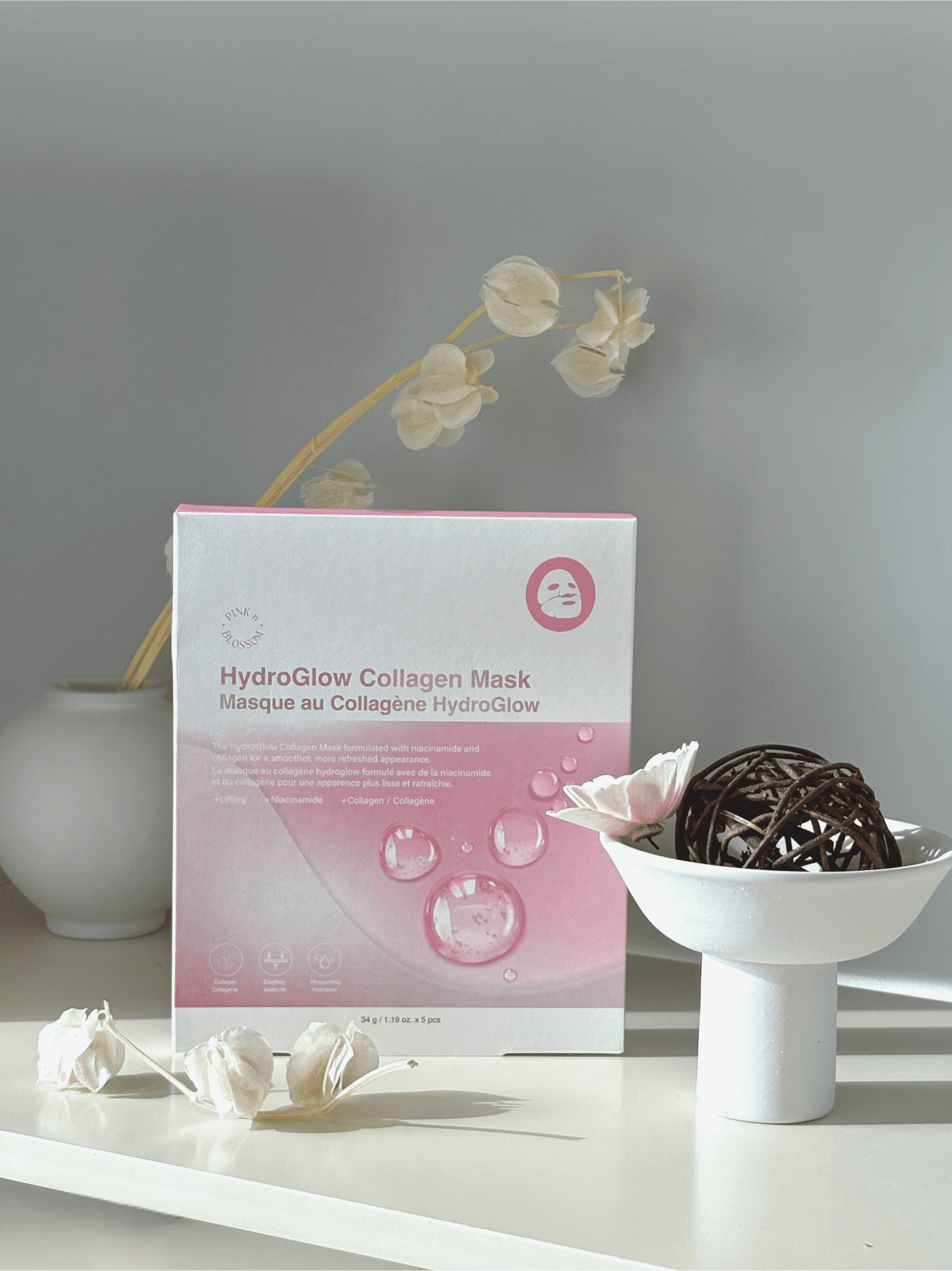 Pinknblossom HydroGlow Collagen Mask - 1 BOX