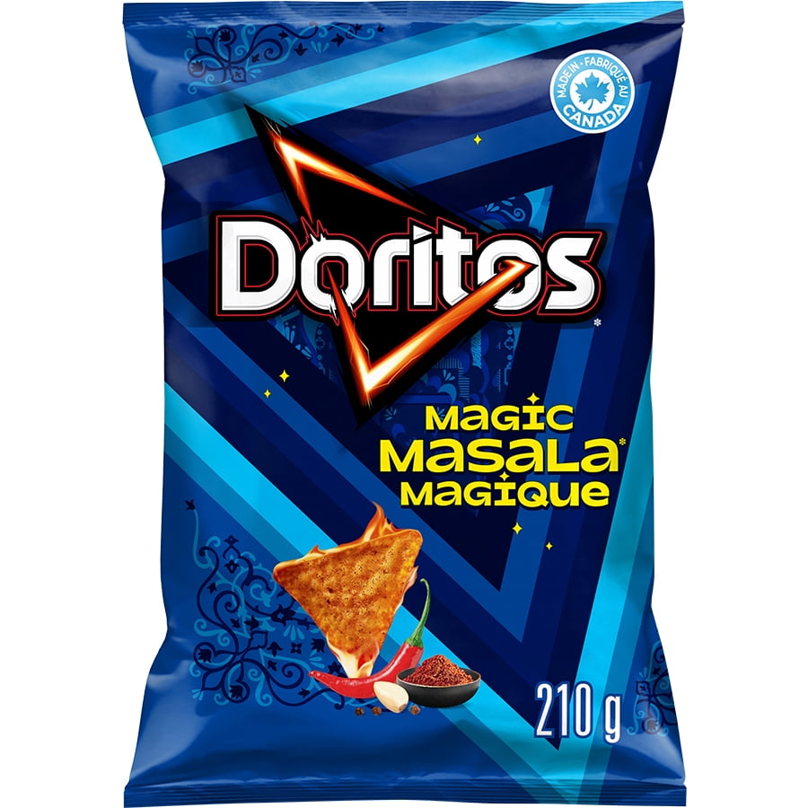 Discontinued Doritos chips tortilla aromatisées Masala magique.