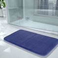 thumbnail image 2 of ORUYROP Memory Foam Bath Mat Large Size, 36 x 24 Inches, Soft and Comfortable, Super Water Absorption, Non-Slip, Thick, Machine Wash, Easier to Dry for Bathroom Floor Rug, Navy Blue, 2 of 7