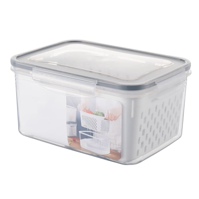 Food Storage Containers with Airtight Lid & Colander Fresh Produce Saver Container Fridge Organizers Fruit and Vegetable Storage for Refrigerator Lettuce Keepers Salad Berry Container