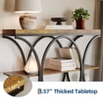 thumbnail image 3 of BeesClover 3-Tier Narrow Console Table, Modern Sofa & Entryway Table with Open Shelves & Geometric Metal Legs, for Living Room, Hallway, Foyer, 3 of 6