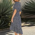 thumbnail image 3 of Chaussures Habillées pour Femmes Mode Décontractée Col en V Chiffon Floral Boho Plage Manches Courtes Robe Manches Courtes Robe Boho Plage Robe Courte Boho Sandales Mode pour Femmes, 3 of 6