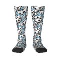 thumbnail image 1 of Xecao Football Soccer Ball Pattern Adult Stockings with Color-Block Design and 3D Print, Breathable Comfortable Hosiery for Daily Wear and Sports, 1 of 5