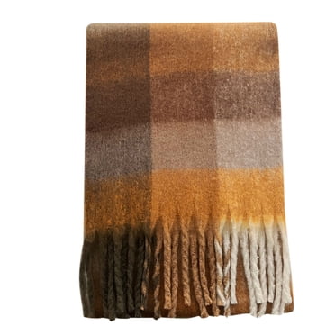 B91xZ Long Scarves for Women Super Soft Classic Tartan Checkered Neck Scarves,A One Size