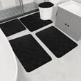 thumbnail image 4 of Bathroom Rugs and Mats Sets Foam Bath Mat 5 Set Bathroom Rugs for 5 Pcs Toilet Mats Universal Soft Comfortable Water Absorption Non-Slip Thick Machine Washable Easier to Dry Dark, 4 of 7