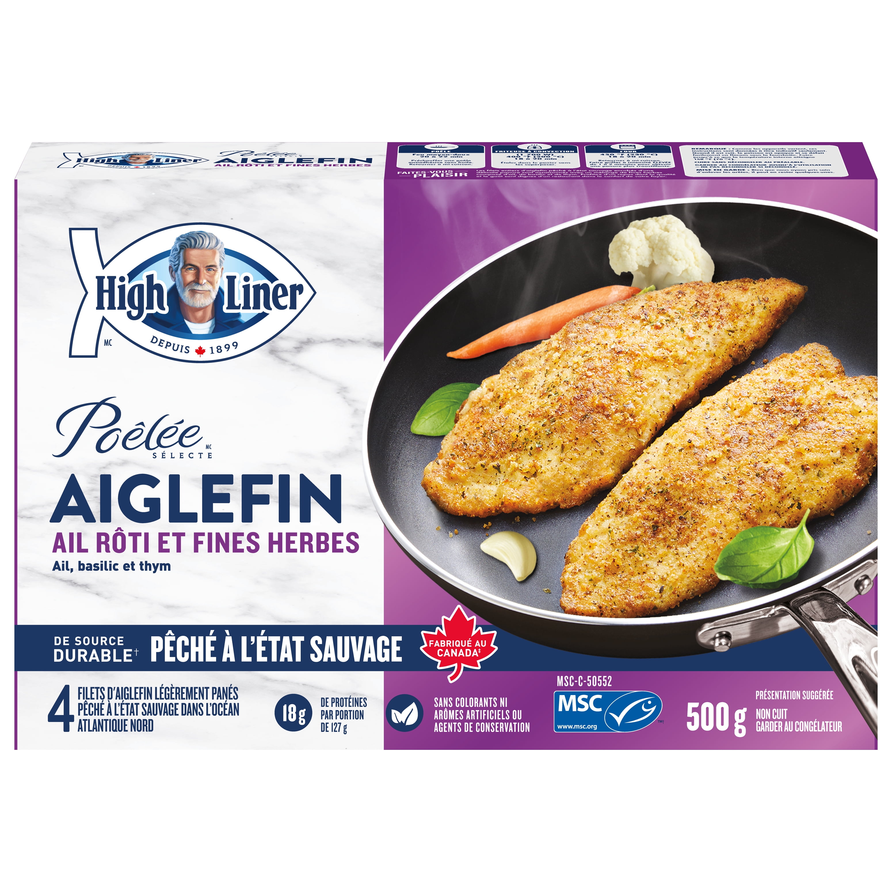 High Liner Poêlée Selecte Aiglefin à L’ail Rôti et Aux Fines Herbes 500 g