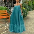 thumbnail image 1 of Gspmoly Robes Décontractées pour Femmes, Mode Femmes Décontractée Robe Unie Sans Manches à Bretelles avec Poches Ample Dos Nu Grande Taille Robe Robes de Mariage pour Femmes Offres Hebdomadaires, 1 of 6