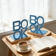 thumbnail image 4 of Fufafayo Metal Bookends For Books, Decorative Notebook Ends, Heavy Duty Notebook Holder For Desk Bookcase, Alphabet Letter Bookends For Office Library Home Decor, 4 of 6