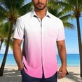 thumbnail image 2 of Pisexur Shirts for Man T Hommes Mode Décontractée Col Rabattu Impression Dégradée Chemise à Manches Courtes Bouton Blouse Rose,S Chemises de Golf Hommes & Chemises Hommes, 2 of 7